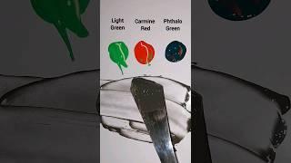 Light Green, Carmine Red and Phthalo Green color mixing process