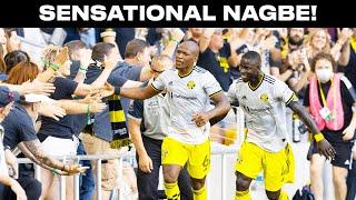 Darlington Nagbe does the hard work, then chips the keeper!