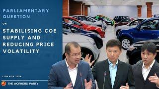 Parliamentary Question on stablising COE supply and reducing price volatility