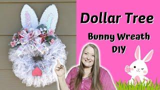 Bunny Wreath DIY ~ Dollar Tree Easter Wreath DIY ~ Bunny Wreath Form Easy Easter Craft