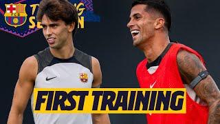 JOAO CANCELO & JOAO FÉLIX FIRST TRAINING WITH BARÇA 