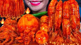 ASMR SPICY SEAFOOD BOIL *makanan laut pedas* 먹방 MUKBANG MASSIVE Eating Sounds