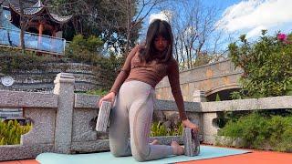 Hip Opening Stretch | Full Body Stretch with Yoga Blocks | Nature ASMR Relaxation & Stress Relief