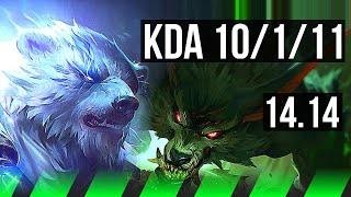 VOLIBEAR vs WARWICK (JGL) | 10/1/11, 71% winrate, Dominating | EUW Master | 14.14