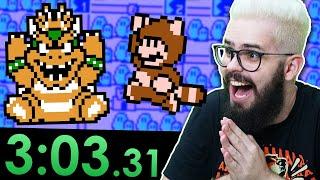 ZERANDO MARIO 3 EM INSANOS 3 MINUTOS! (RECORDE MUNDIAL REACT)