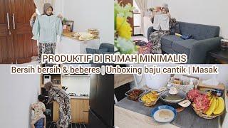 Aktivitas harian di rumah minimalis | Beres beres kamar | Masak menu simpel | Unboxing banyak paket