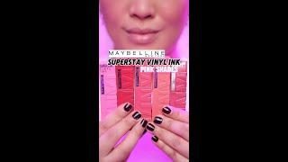 MAYBELLINE Superstay Vinyl Ink PINK SHADES Lip Swatch  #maybelline #superstayvinylink #lipswatch