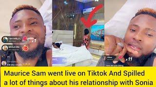 Maurice Sam live on Tiktok as spills about his relationship with Sonia Uche #mauricesam #soniauche