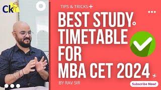 Best Study Timetable for MBA CET 2024