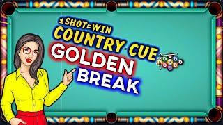 9 Ball Pool Trick Shots With Country Cue  Golden Break 1 Shot=Win