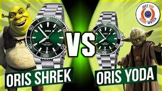 Oris Aquis 43.5mm 'Shrek' v Oris Aquis 39.5mm 'Yoda'!