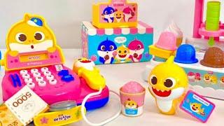 Satisfying with Unboxing Cute  Baby Shark Ice Cream Store and Cash Register - Toy review ASMR