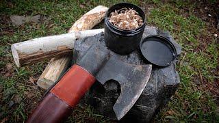 طبیعتگردی و کمپینگ انفرادی در جنگل بارانی_صدای طبیعت /solo bushcraft in the rain,Asmr,