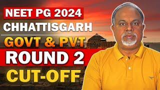 NEET PG 2024 : Chhattisgarh PG Round 2 Cutoff | Chhattisgarh MD/MS Cutoff - Category wise Cutoff