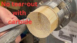 Woodturning. Never suffer tear out with your carbide chisels. #carbide chisels #woodturning