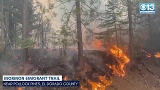 Raw: Caldor Fire Jumps Mormon Emigrant Trail Near Pollock Pines