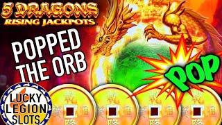 IT POPPED?!!   5 DRAGONS RISING JACKPOTS and 5 DRAGONS RAPID (Aristocrat slots)