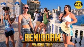 4KWalking tour/ Benidorm in summer June 2024.