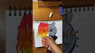 Drawing charizard pt.4 glow effect using posca last part (#shorts) #poscas #art #alexjamarodraws #fy