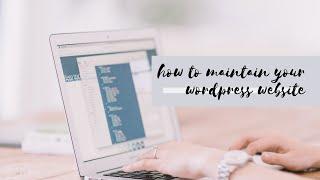 How to Maintain Your WordPress Website