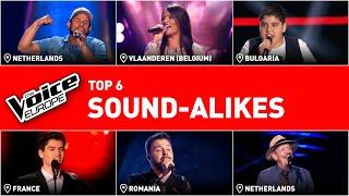 The CRAZIEST SOUND-ALIKES of popular superstars in The Voice!  | TOP 6