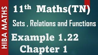 11th maths sets,relations and functions chapter 1 example 1.22 tn syllabus hiba maths