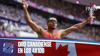 Oro para Canadá en los 4x100 relevos masculinos | Juegos Olímpicos París 2024 | Telemundo Deportes