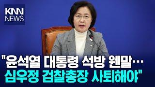 윤석열 내란진상조사단장 추미애 "심우정 검찰총장 사퇴해야" / KNN