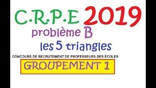 CRPE 2019 groupement 1    Maths    Probleme B  les 5 carrés algèbre corrigé