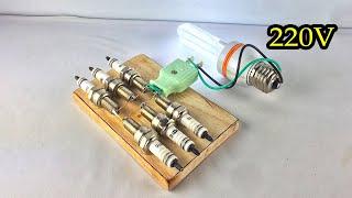 Best Electric Free Energy Self Running Using Spark Plug 100%