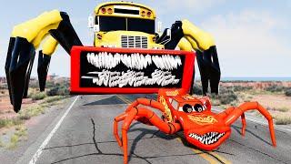 Crazy Bus Head Eater VS Lightning McQueen Head Eater Escape From The Head Eater | Beamng Drive #3