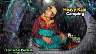 Solo Camping In Heavy Rain & Thunderstorm | Camping In Rain | Rain Camping In Himachal Pradesh