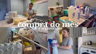 COMPRA DO MÊS quanto gastei, produtos preferidos e organizando as compras nos armários