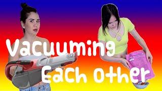 Vacuuming  Each Other || tanya swizift fun with her friend video