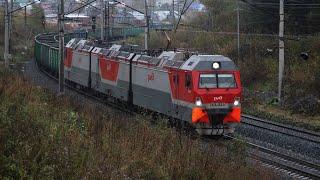 Train videos. Freight trains in Russia - 93