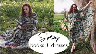 Spring Dresses + Curating a Spring Bookcase