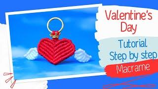 DIY Macrame Heart Keychain Tutorial | Valentine's day gift | Macrame for beginners |DIY Step by step