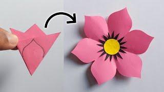 Easy Paper Flower Craft | Flower Making With Paper | Paper Flower Making Step By Step