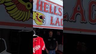 Walking by Hells Angels during Laconia Bike Week