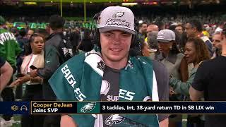 Cooper DeJean reacts to winning the Super Bowl on his 22nd birthday  | SC with SVP