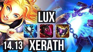 LUX vs XERATH (MID) | 8 solo kills, 900+ games, Legendary, 16/5/14, 40k DMG | VN Master | 14.13