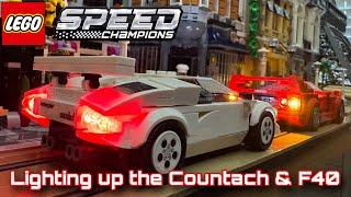 Lighting up the LEGO Lamborghini Countach & Ferrari F40! Zene Bricks lighting kit review.