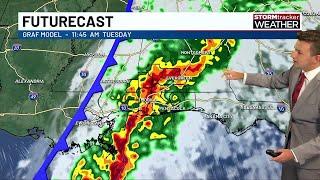 Warmer Sunday; Heavy rain and storms Tuesday