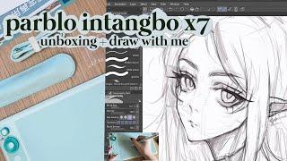  PARBLO Intangbo X7  unboxing + draw with me