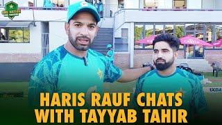 Haris Rauf chats with player of the match in first #ZIMvPAK T20I Tayyab Tahir | PCB | MA2A