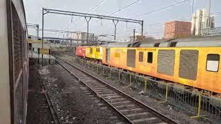 Fortune ad loco led Mumbai Tejas Rajdhani Express speeds through Ram Mandir station