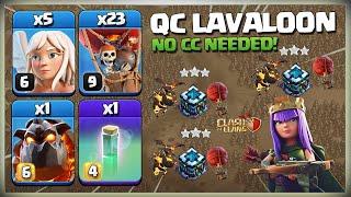 No CC Needed! Th13 Queen Charge LaLo | TH13 QC LALO | Th13 LAVALOON Attack | Best Th13 3 Star Attack