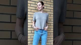 Описание льняной футболки с косами #вязание #летнийгардероб #льнянаяодежда
