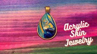 How to Make Acrylic Skin Jewelry - Pendant - Recycling |Pour Painting| Fluid Art