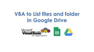 VBA to List files and folder in Google Drive